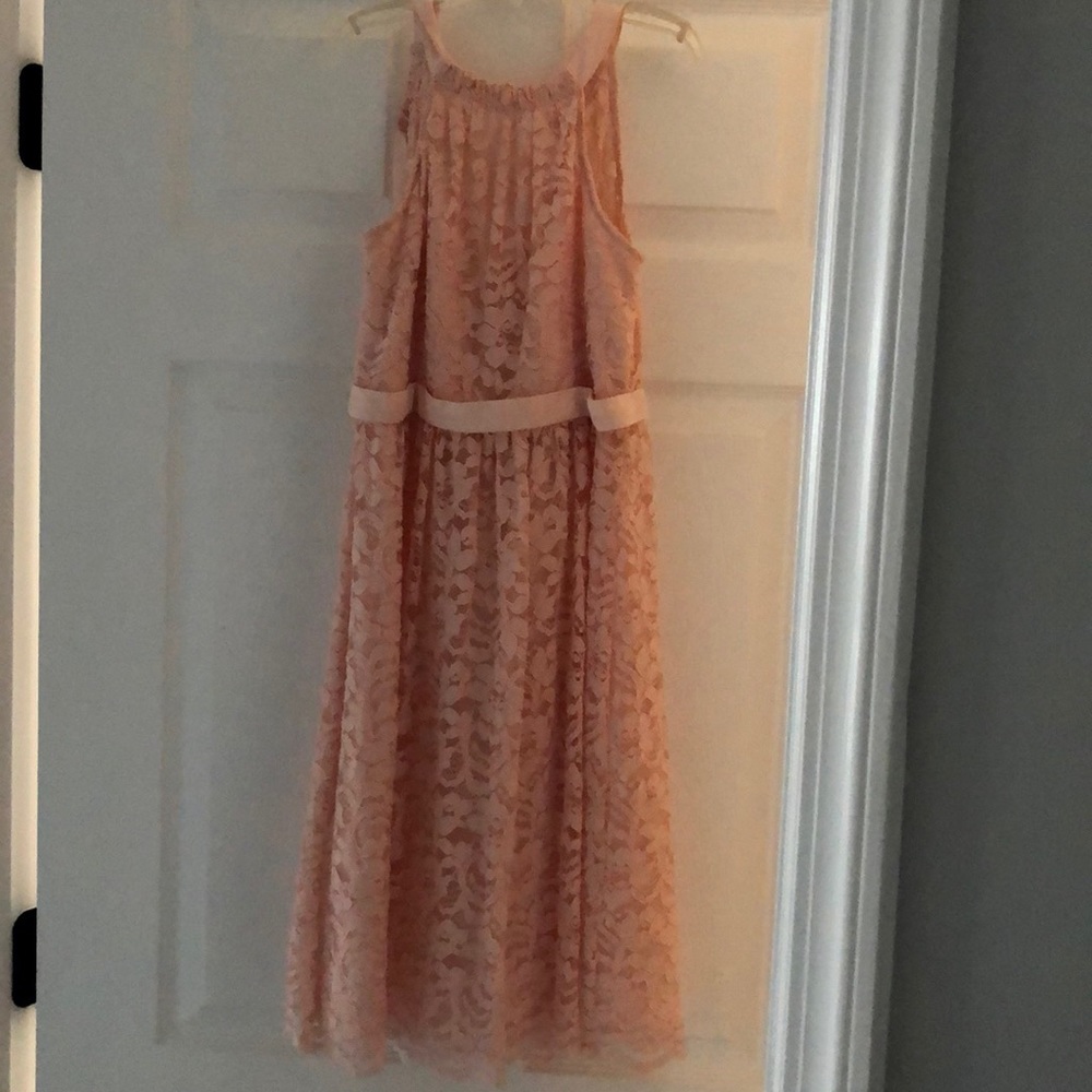 Pink lace kids dress- size 12